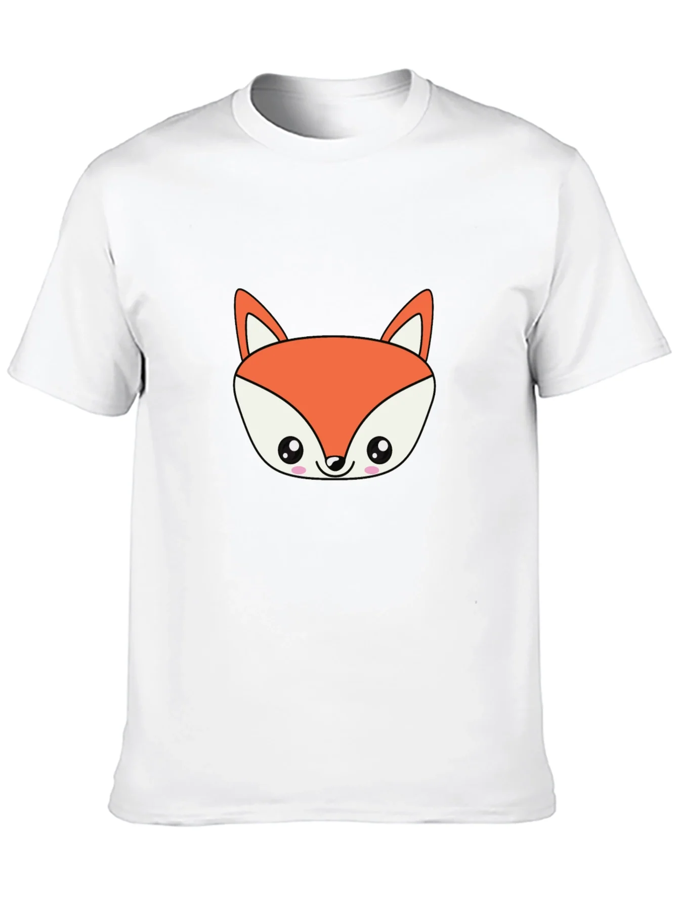 Cute Fox Graphic Black T-Shirt