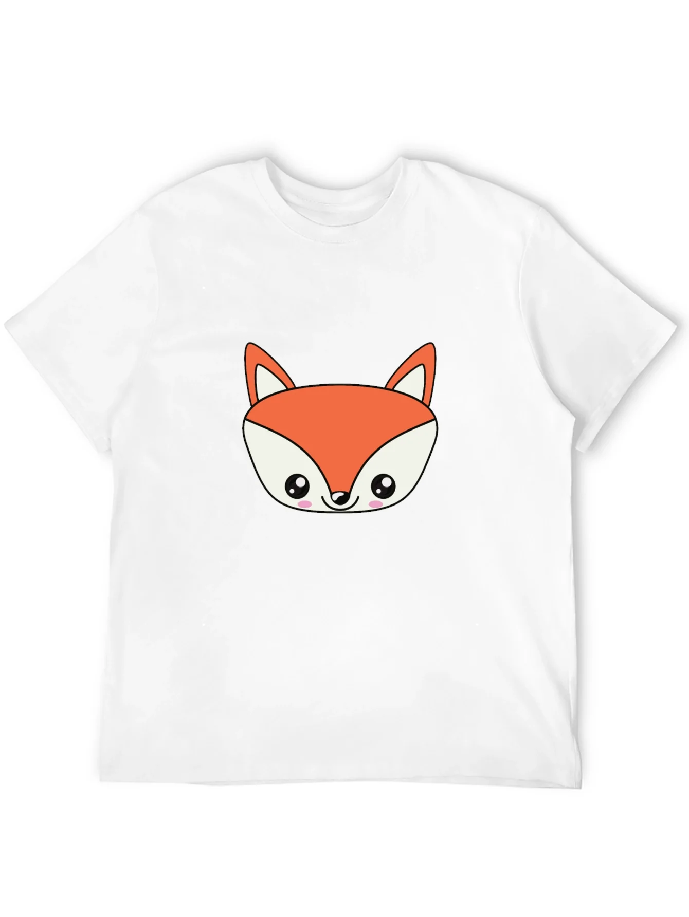 Cute Fox Graphic Black T-Shirt