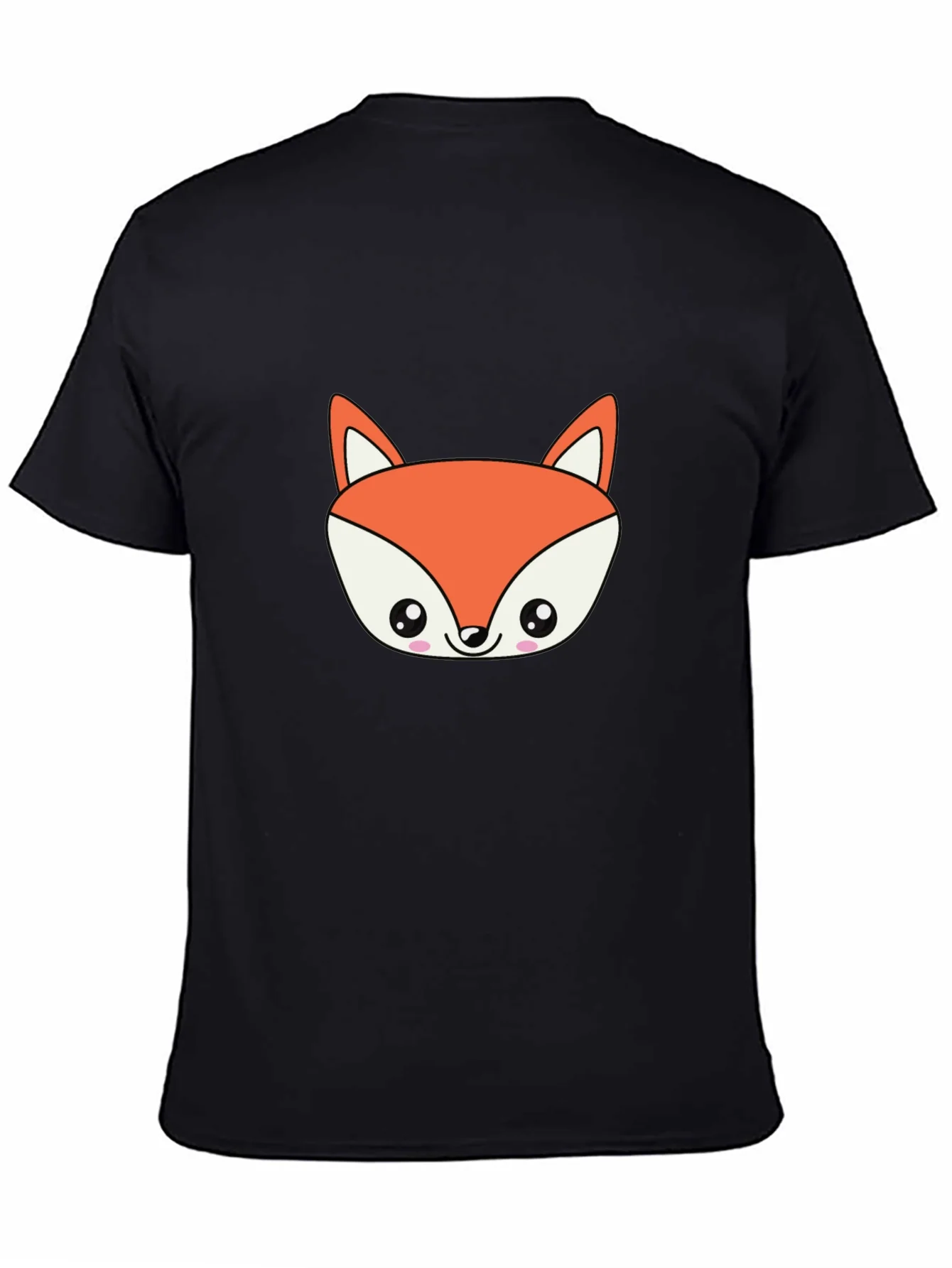 Cute Fox Graphic Black T-Shirt