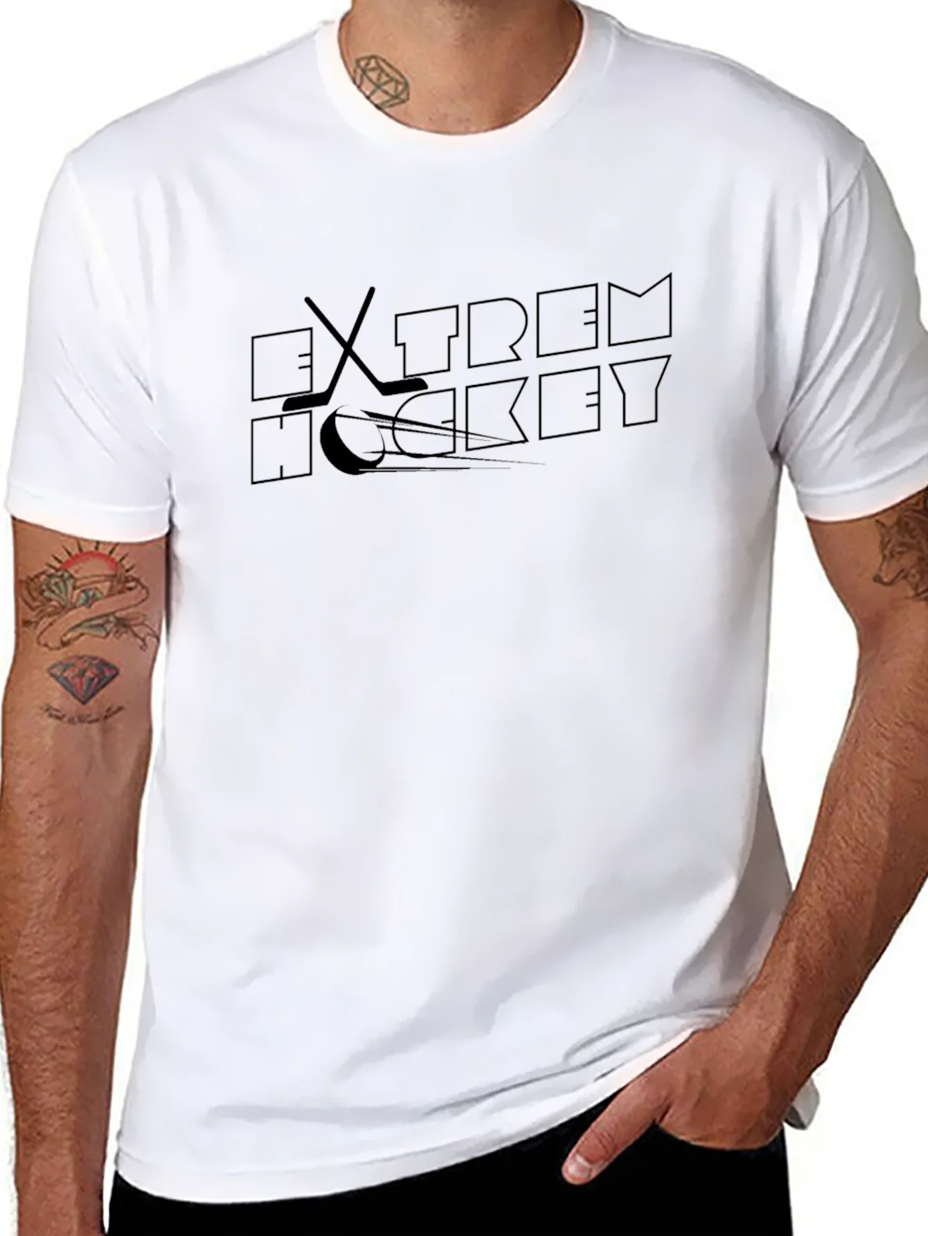 Extreme Hockey Graphic Tee - Black Cotton Blend