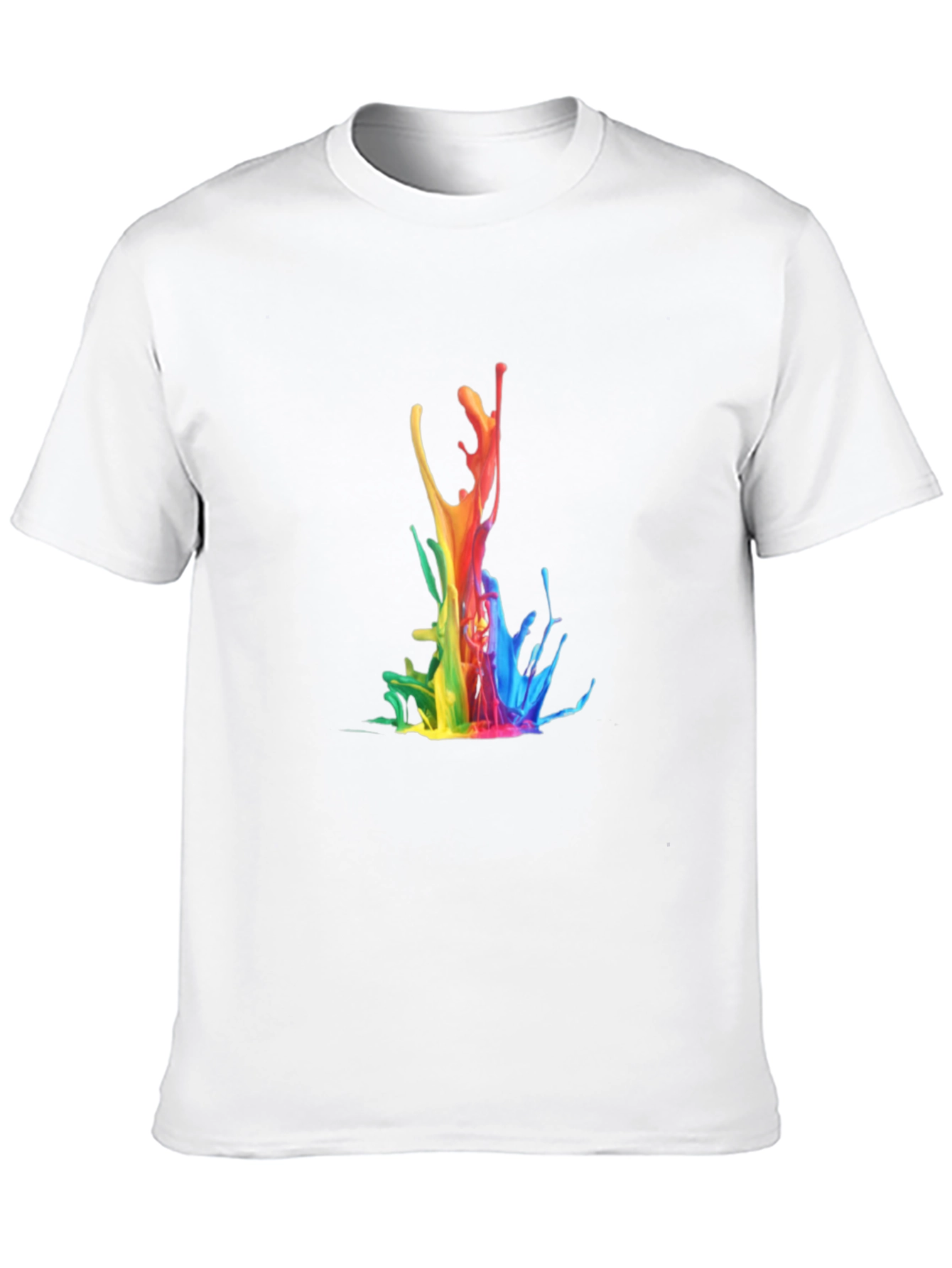 Rainbow Splash Graphic Tee - Stylish Black T-Shirt