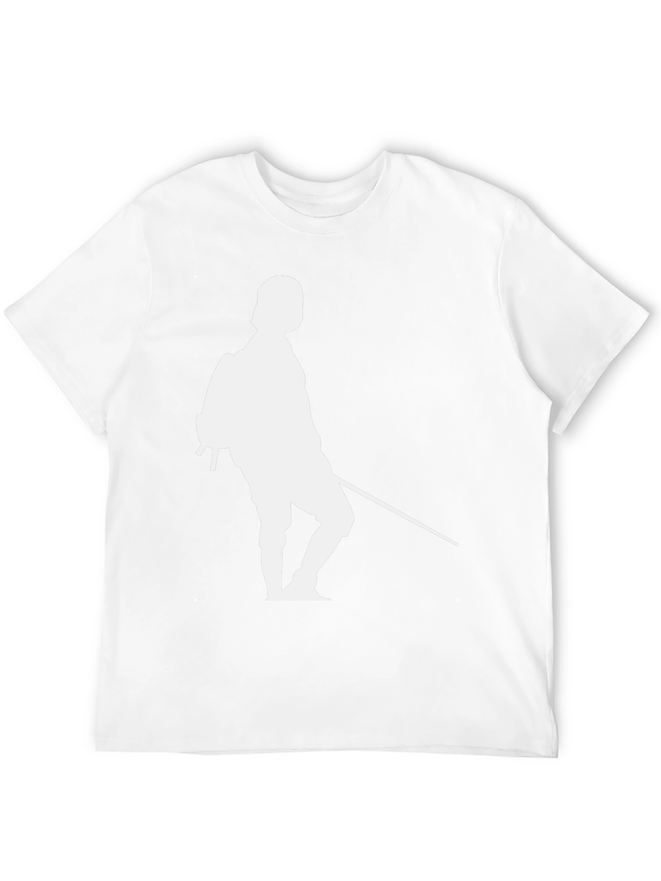 Black T-Shirt with White Fencing Silhouette Graphic