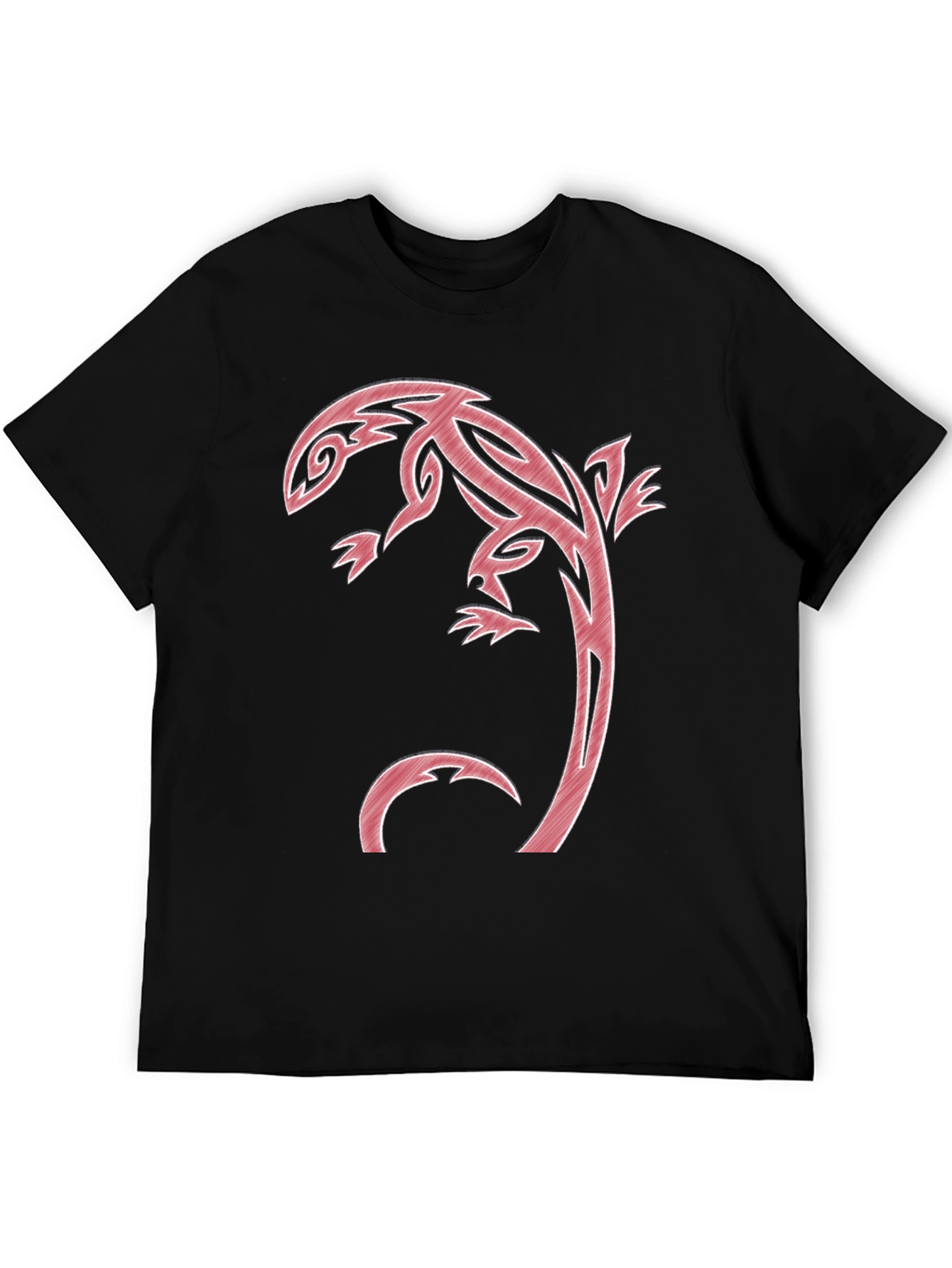 Tribal Lizard Graphic T-Shirt - Black