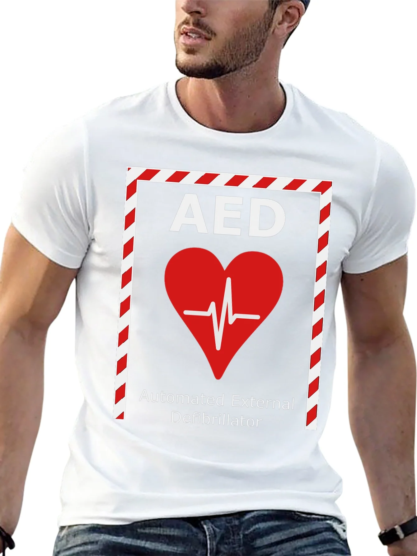 AED Heartbeat T-Shirt - Automated External Defibrillator Design