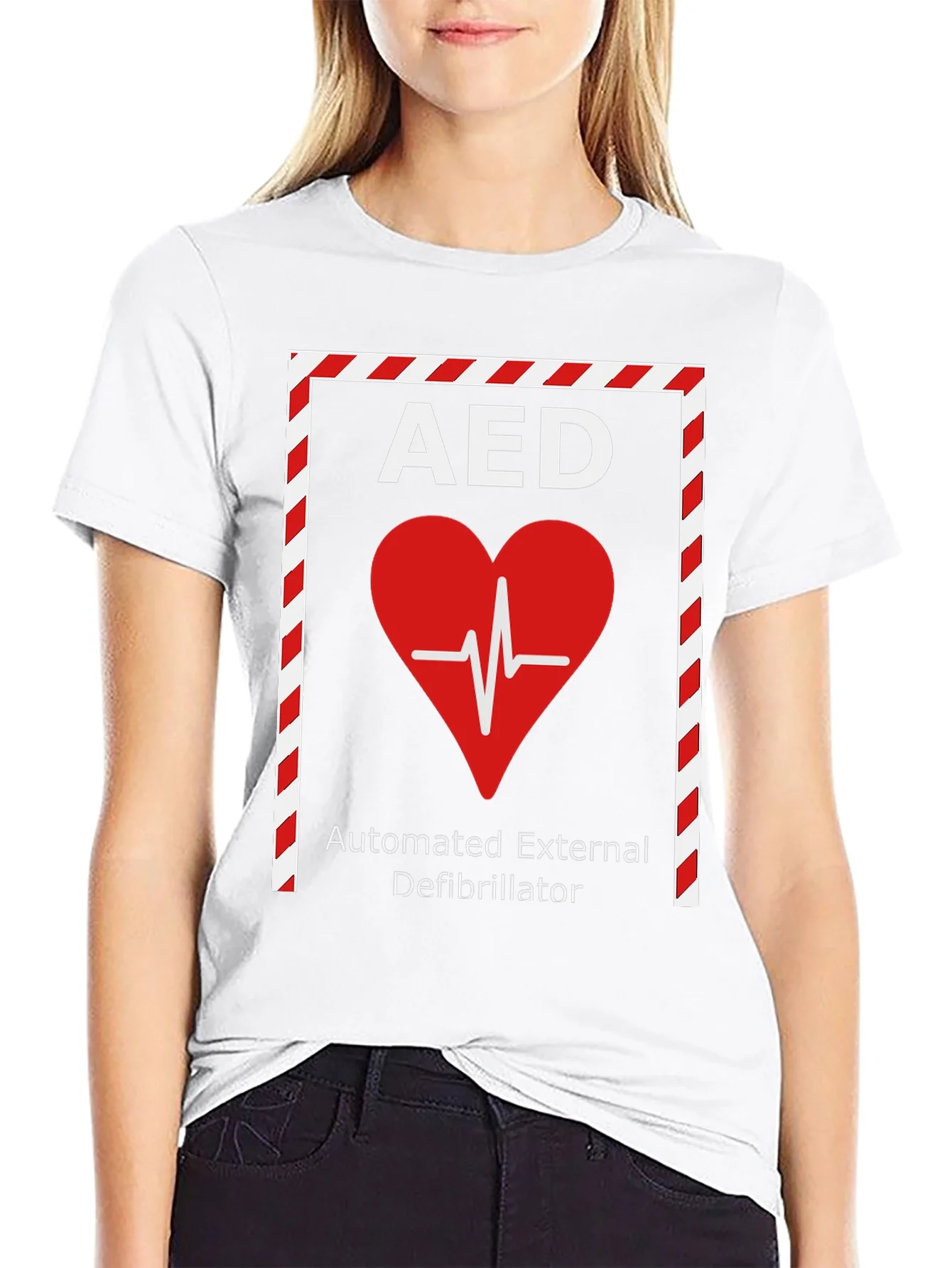 AED Heartbeat T-Shirt - Automated External Defibrillator Design