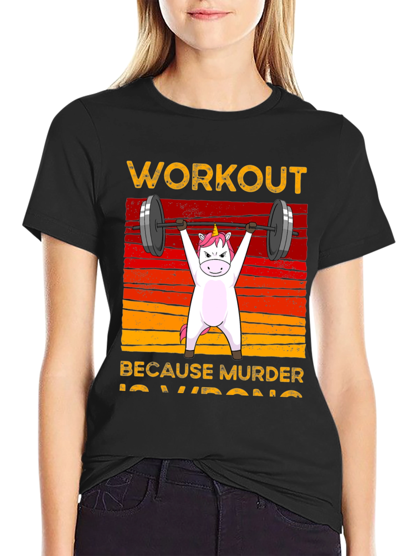 Unicorn Workout Black T-Shirt