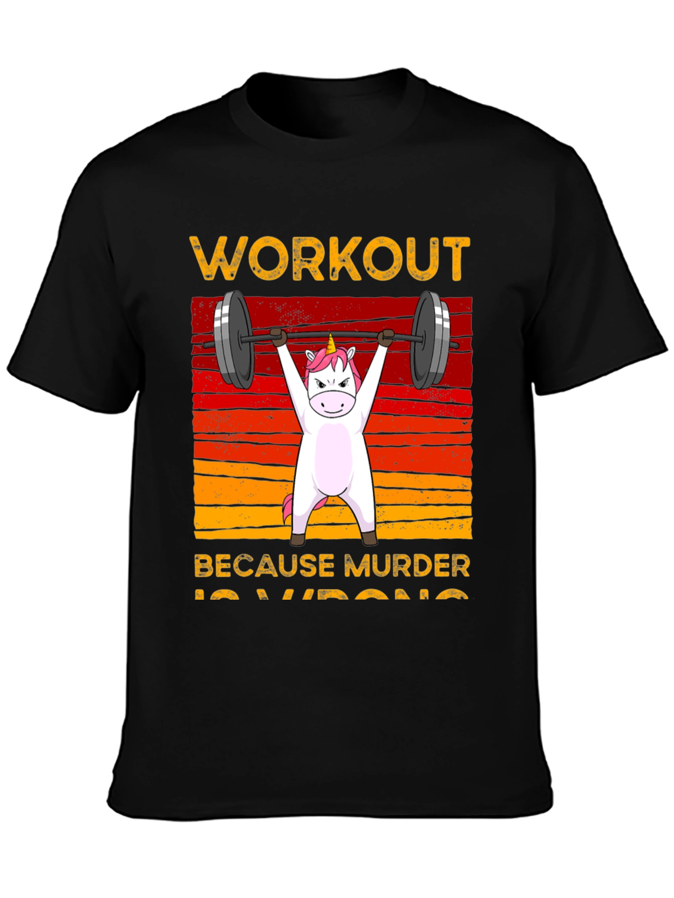 Unicorn Workout Black T-Shirt