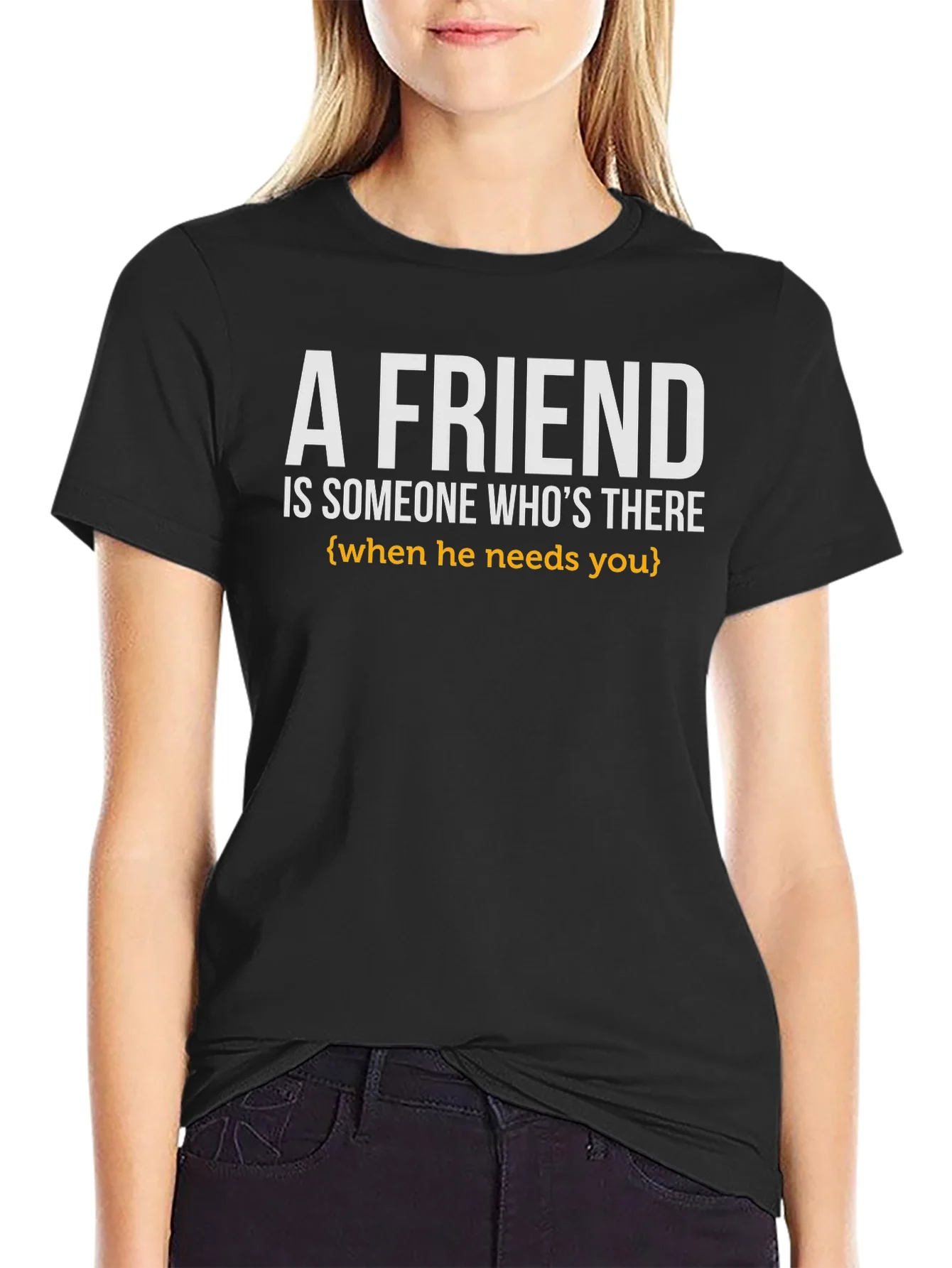 A Friend Graphic T-Shirt Black