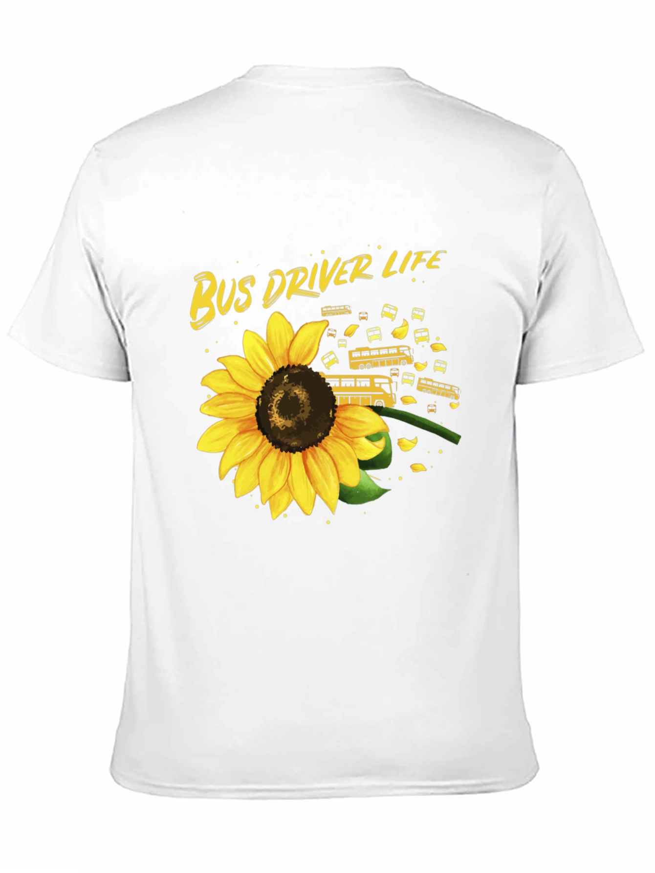 Bus Driver Life Sunflower Graphic T-Shirt