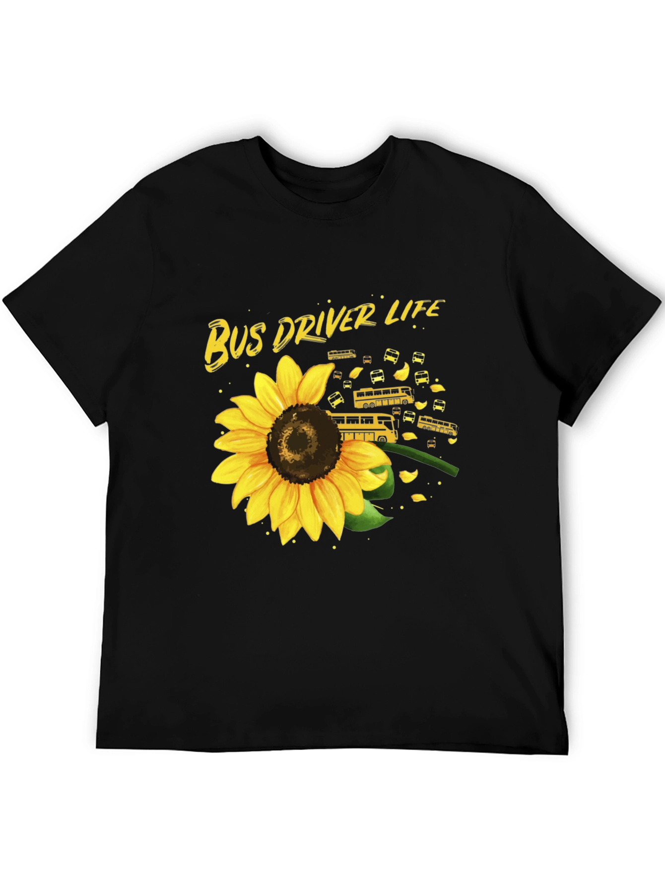 Bus Driver Life Sunflower Graphic T-Shirt