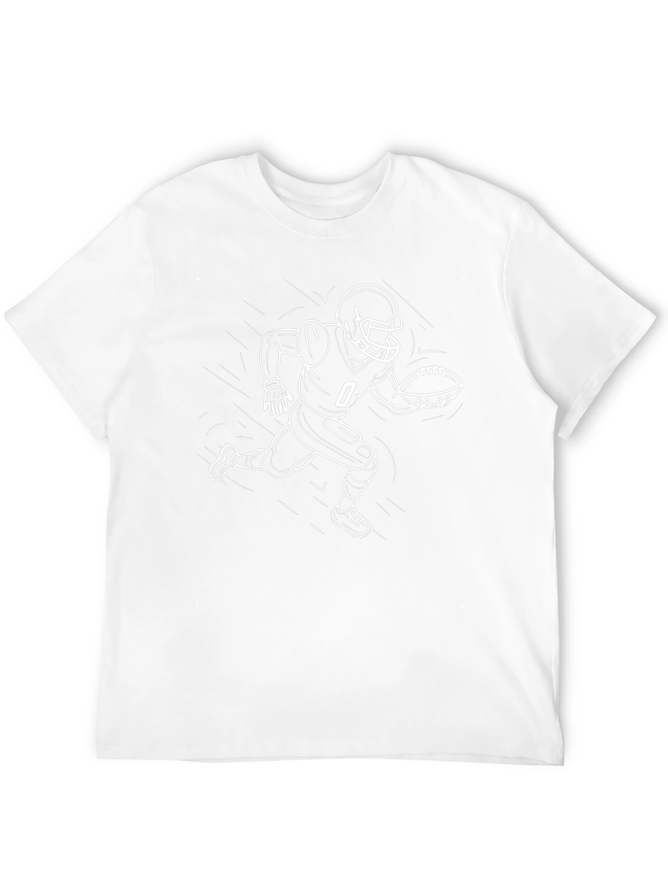 Football Player Graphic T-Shirt - Black Cotton Tee
