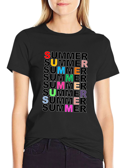 Summer T-Shirt - Colorful Graphic Print