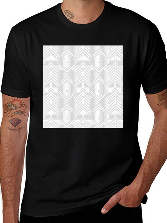 Geometric Pattern Graphic Tee - Modern Design