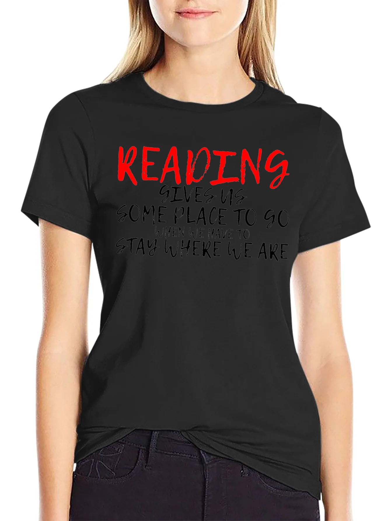 Reading Lover Black Graphic Tee