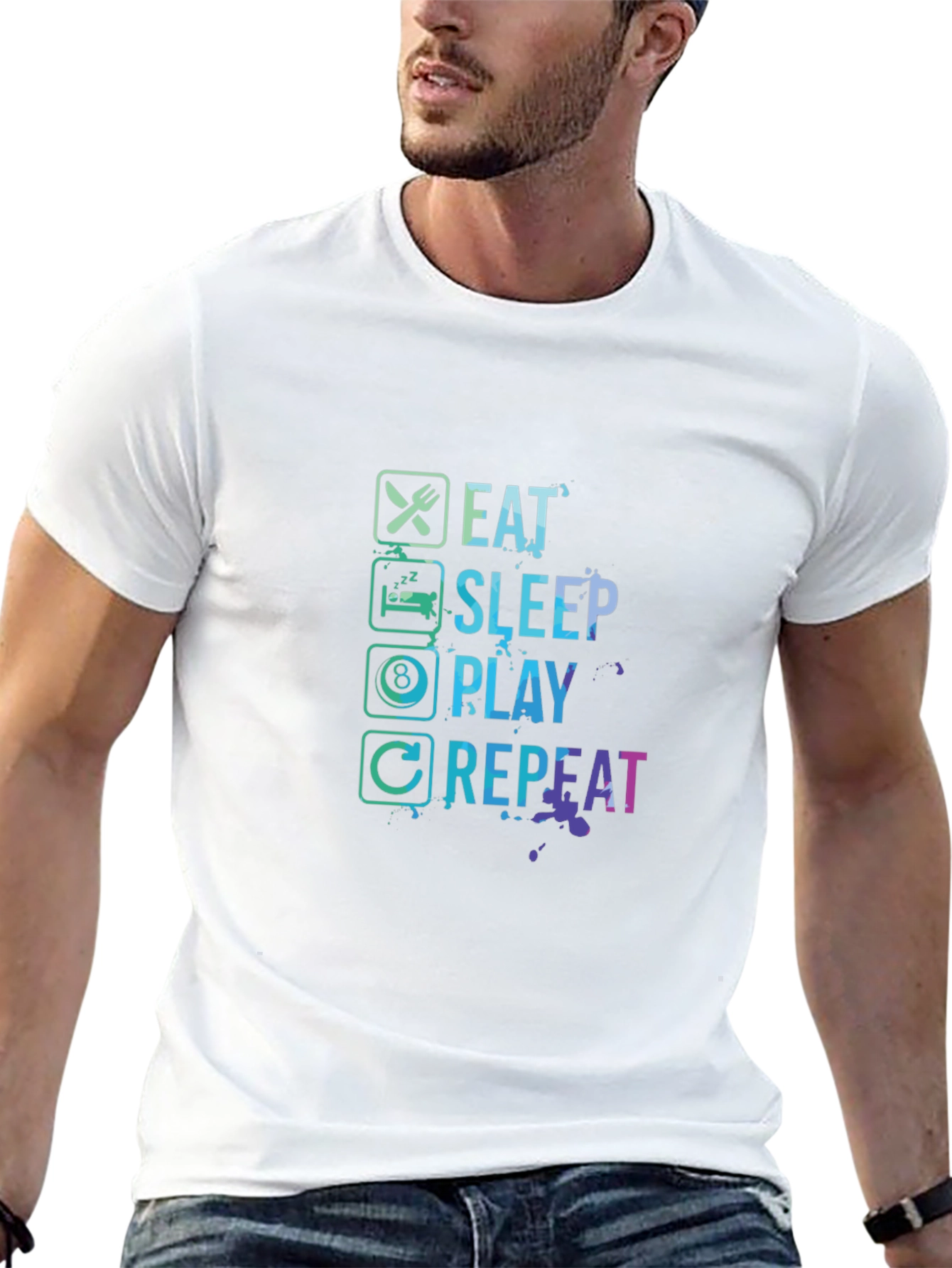 Eat Sleep Play Repeat Gamer Graphic Tee
