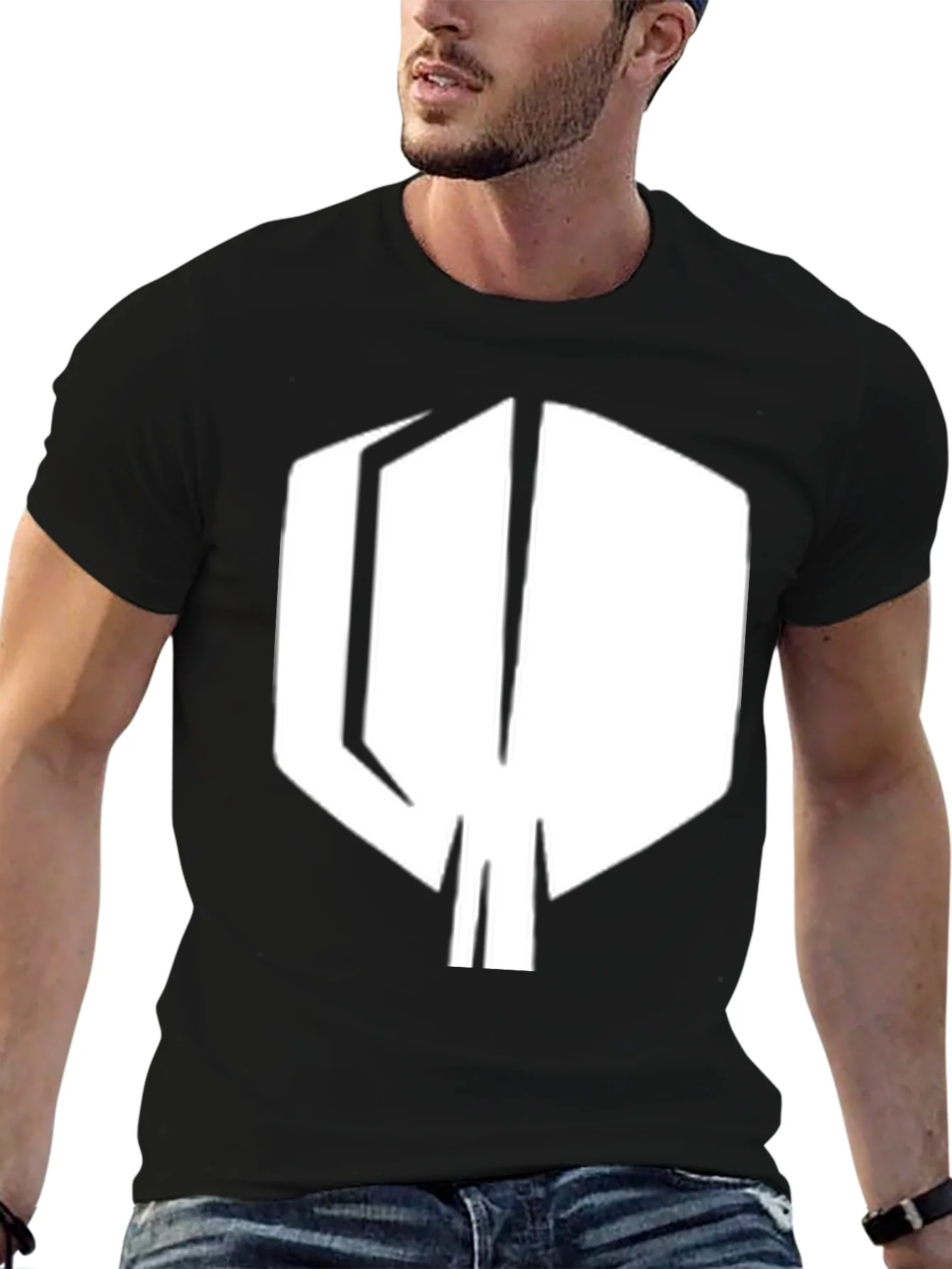 Modern Geometric T-Shirt - Black