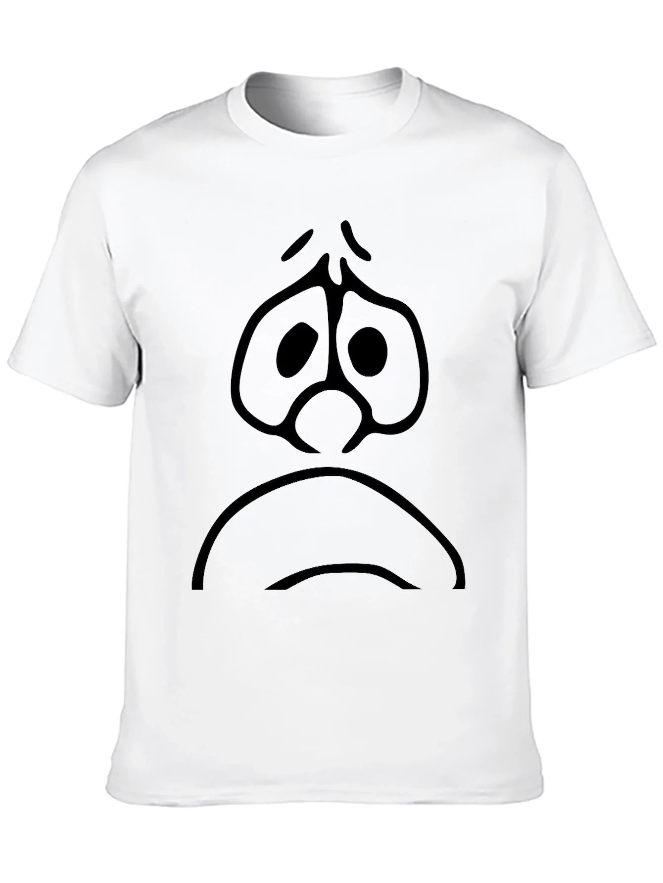 Sad Face Graphic Black T-Shirt