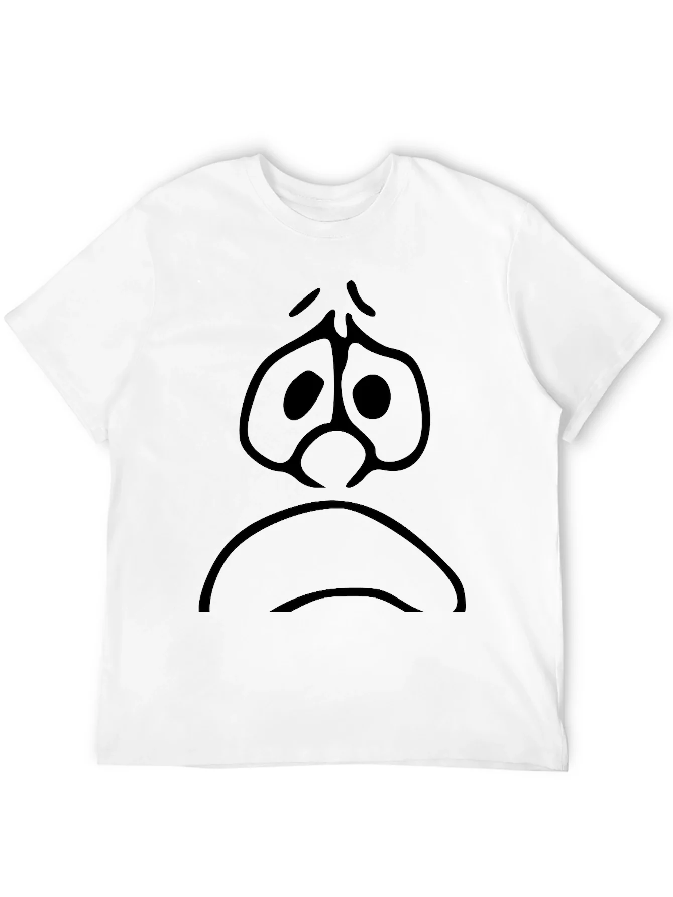 Sad Face Graphic Black T-Shirt