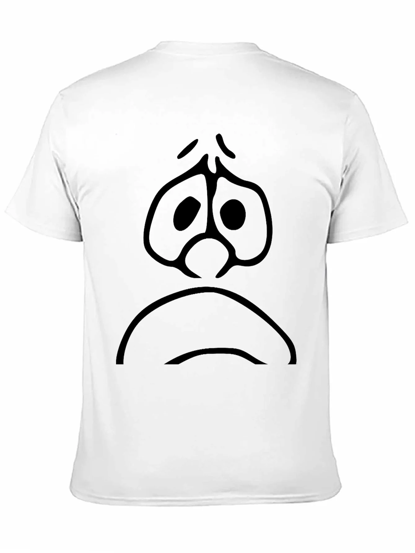 Sad Face Graphic Black T-Shirt
