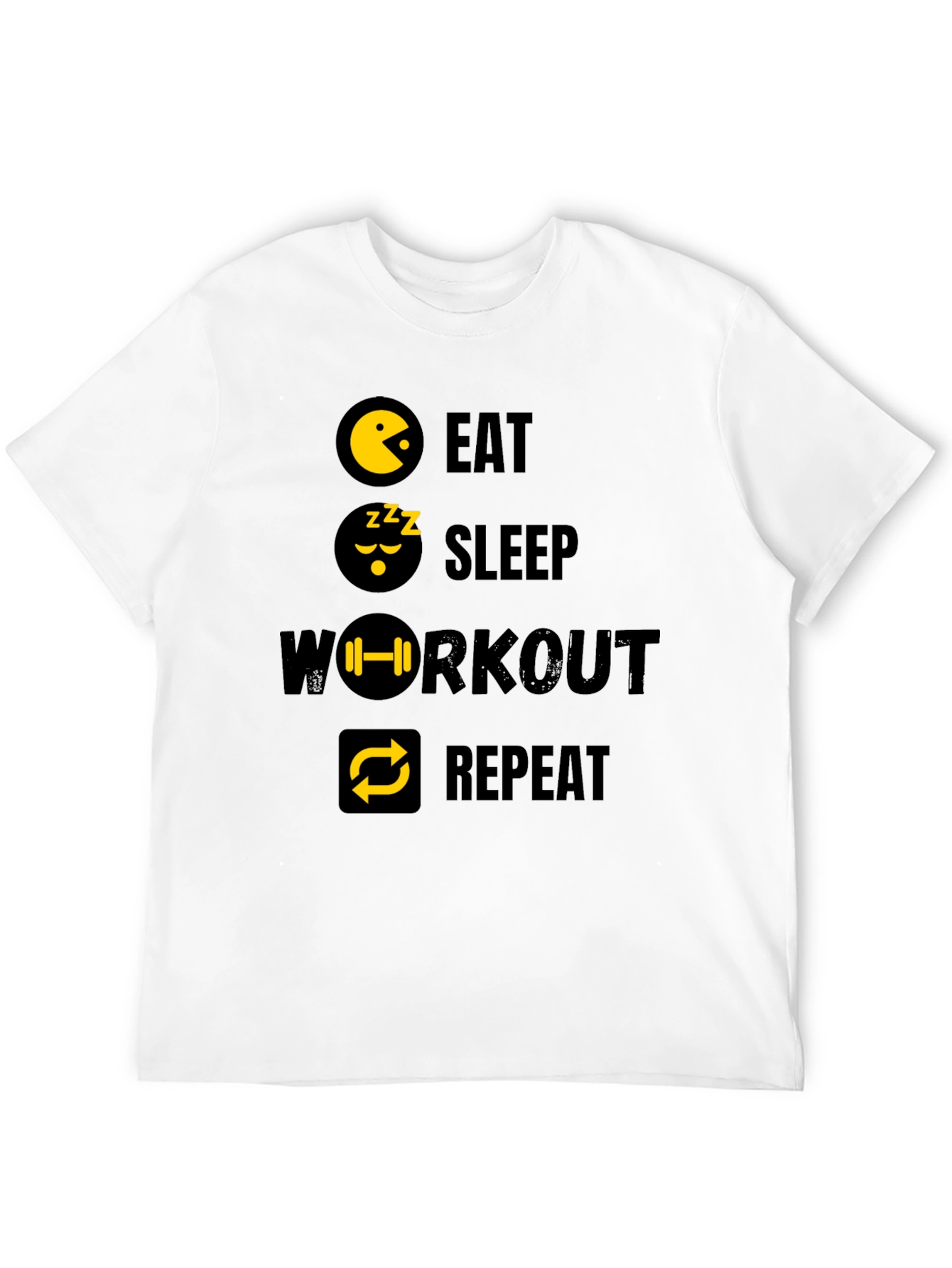 Eat Sleep Workout Repeat Graphic Tee - Black
