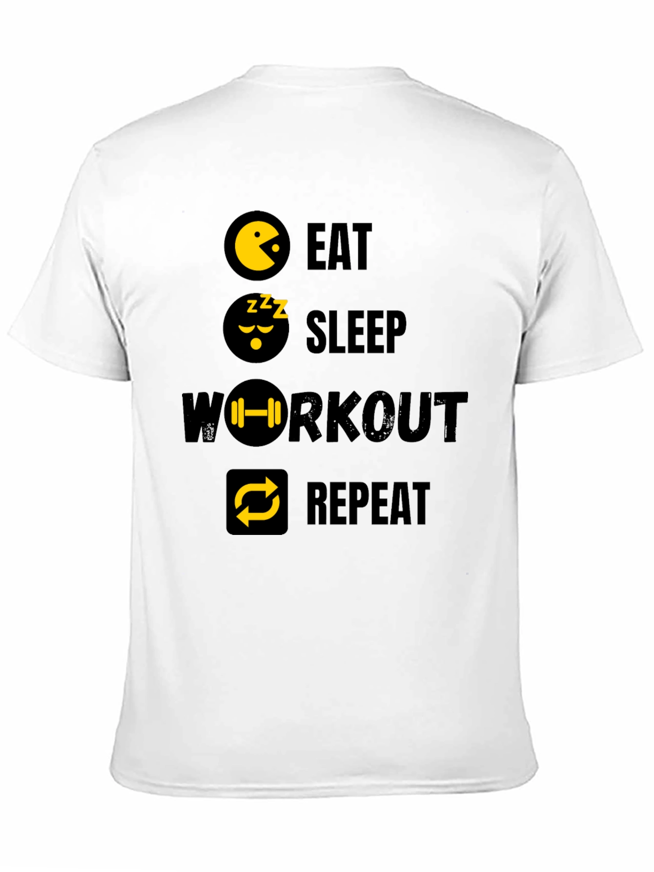 Eat Sleep Workout Repeat Graphic Tee - Black