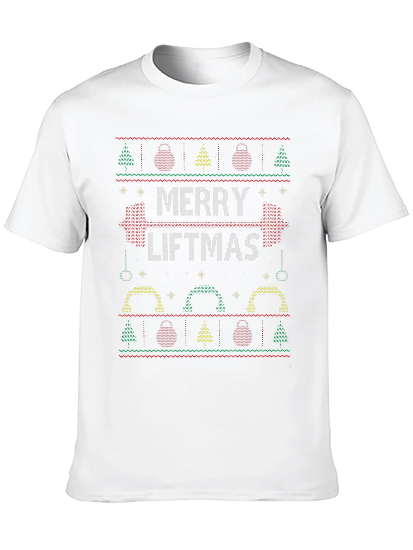 Merry Liftmas Holiday T-Shirt - Ugly Sweater Style