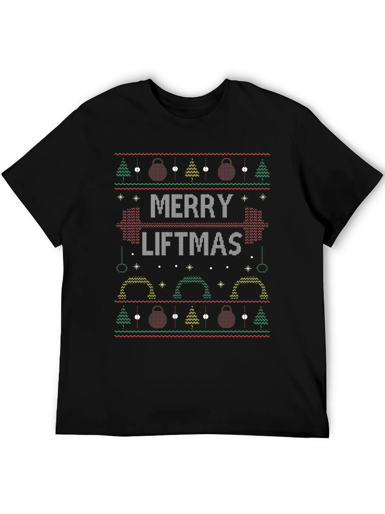 Merry Liftmas Holiday T-Shirt - Ugly Sweater Style