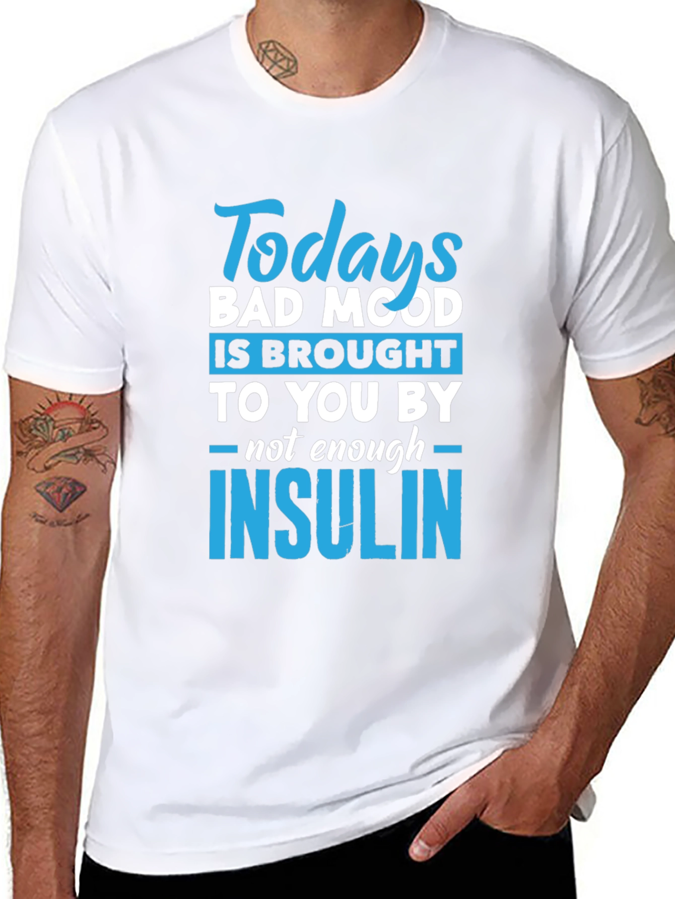 Funny Insulin T-Shirt - Todays Bad Mood Diabetic Tee