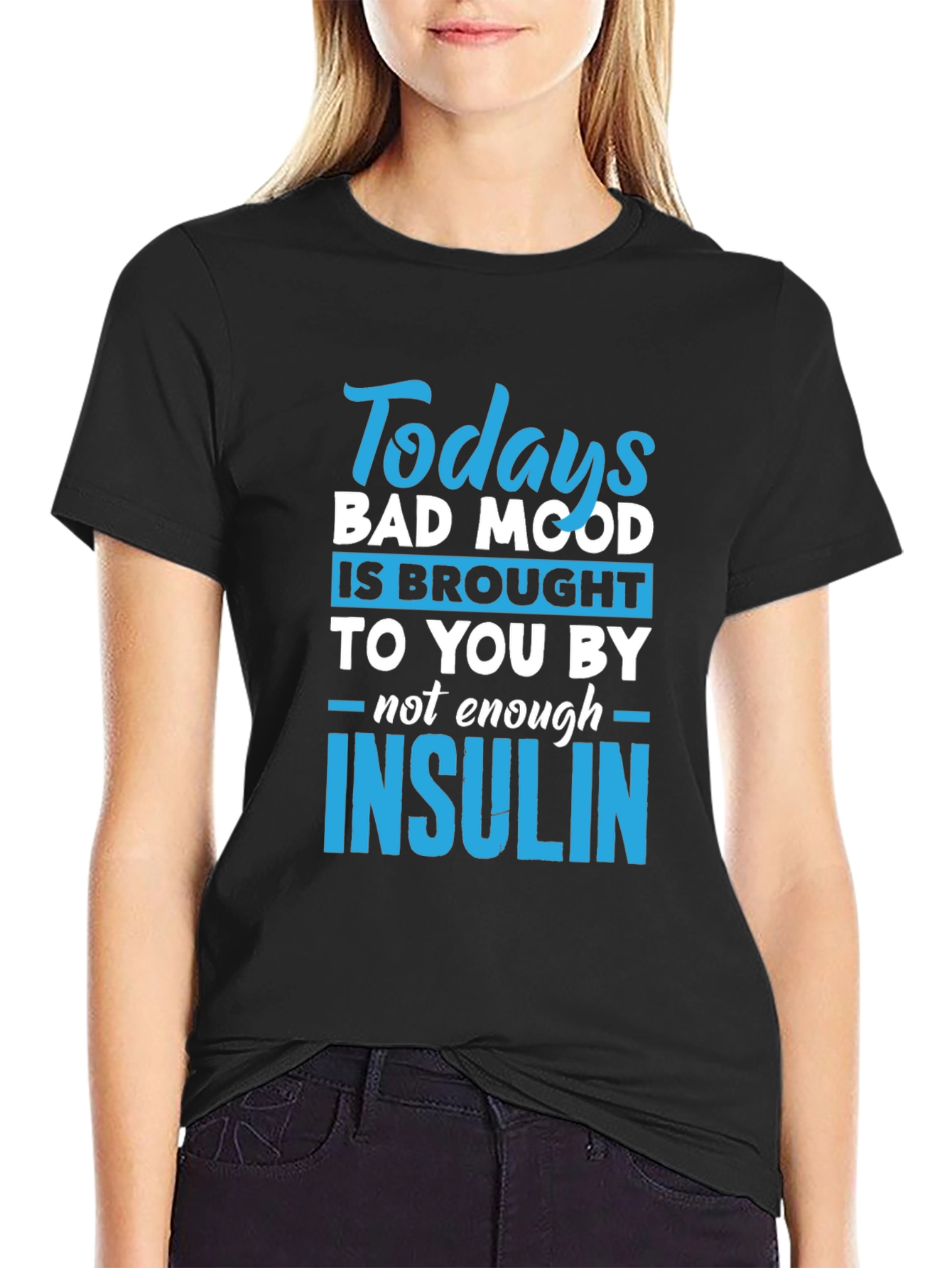 Funny Insulin T-Shirt - Todays Bad Mood Diabetic Tee