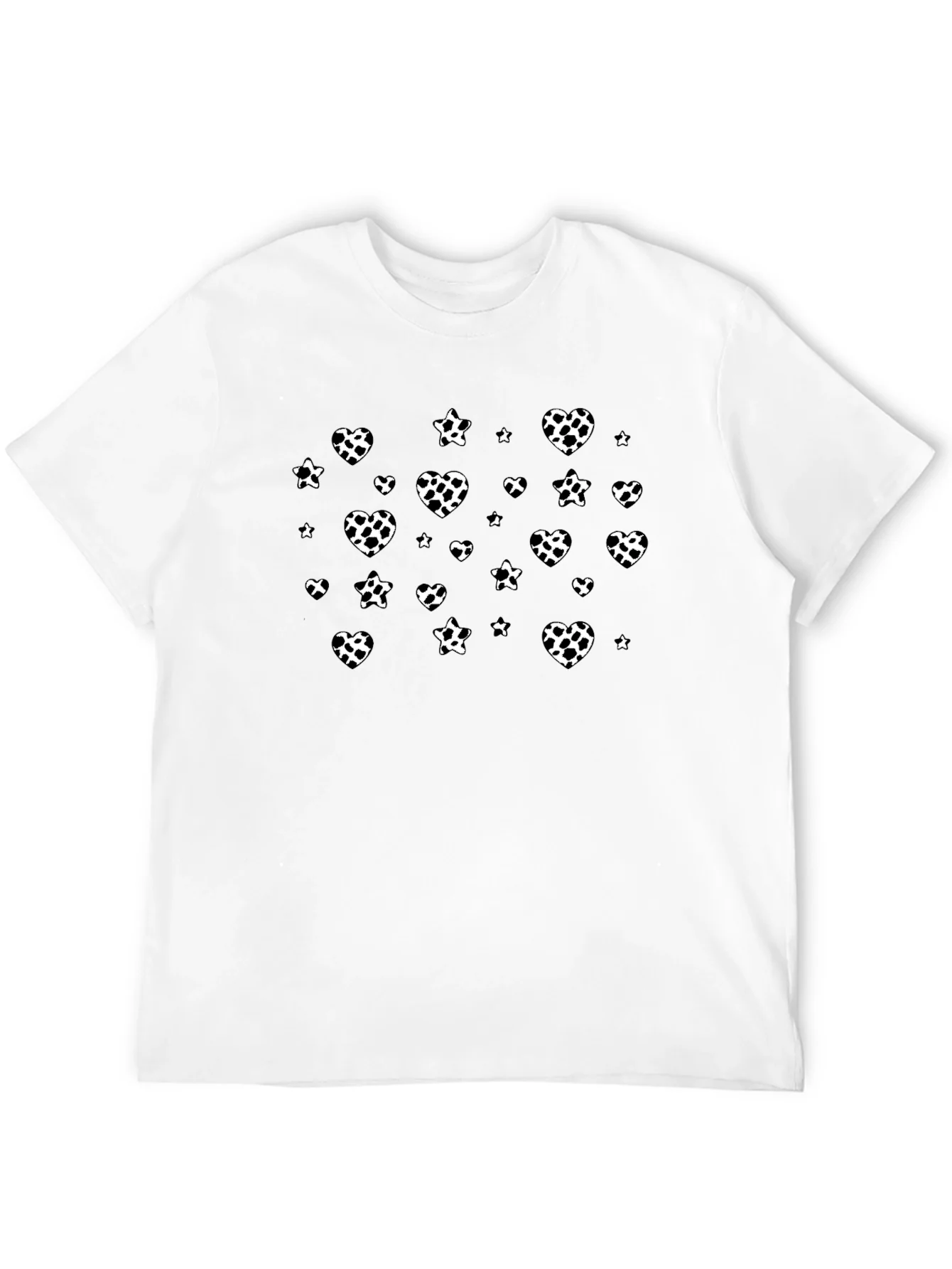 Black T-Shirt with Heart & Spot Pattern