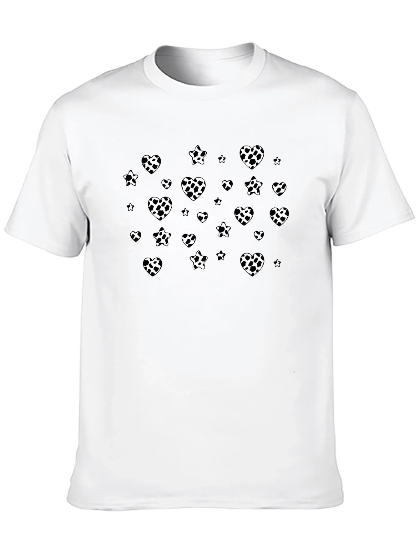 Black T-Shirt with Heart & Spot Pattern