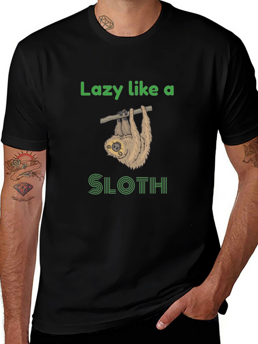 Lazy Sloth Graphic Tee - Funny Novelty T-Shirt