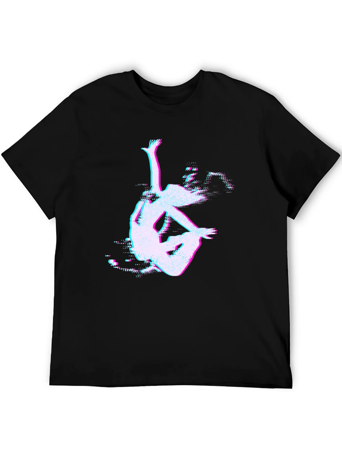 Glitch Art Black T-Shirt - Unique Design