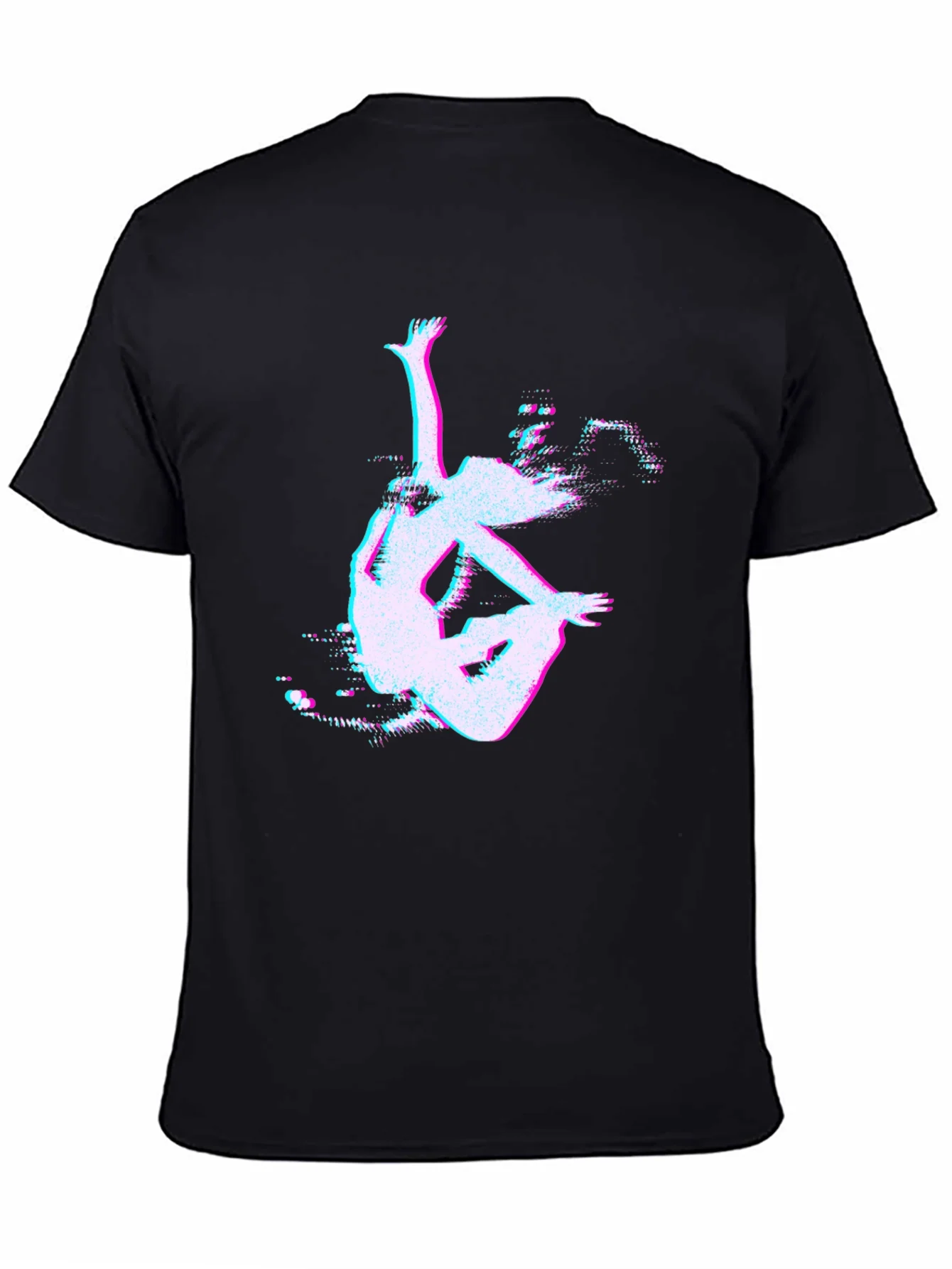 Glitch Art Black T-Shirt - Unique Design