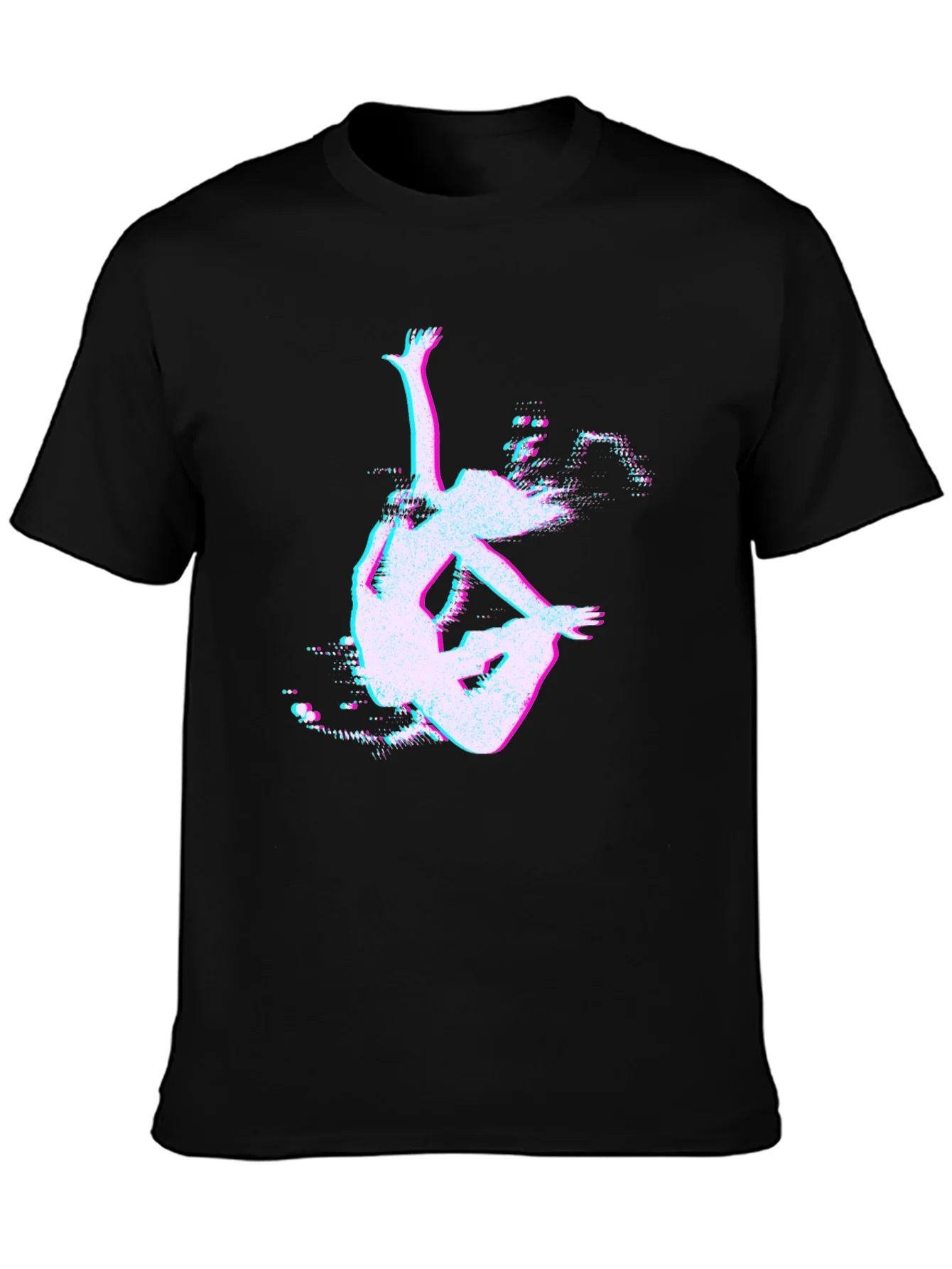 Glitch Art Black T-Shirt - Unique Design