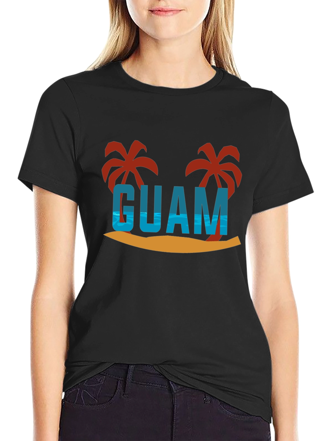 Guam Palm Tree Graphic Tee - Tropical Island Style