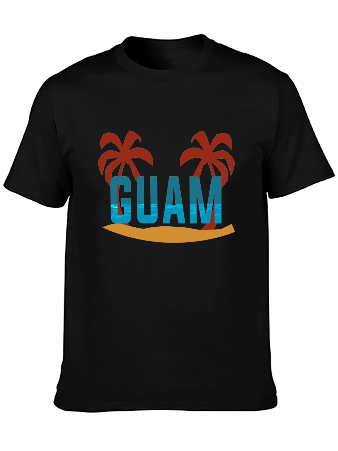 Guam Palm Tree Graphic Tee - Tropical Island Style