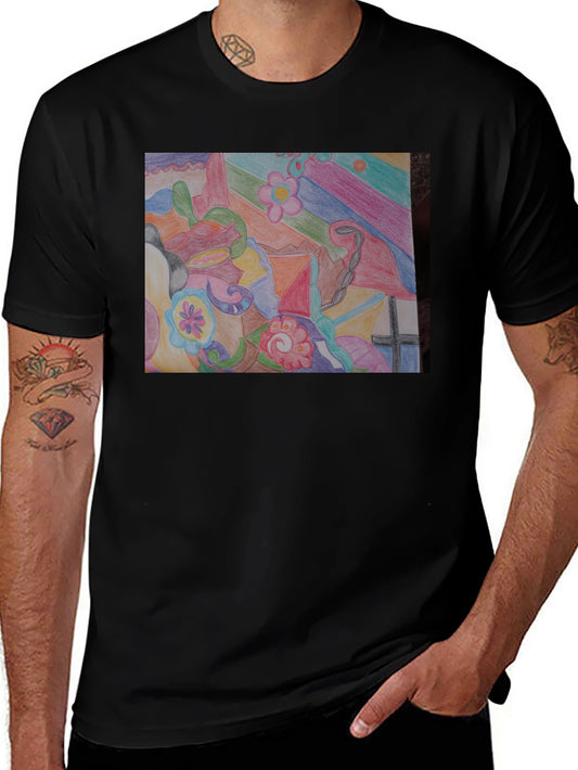 Abstract Art Graphic Tee - Unisex Black T-Shirt