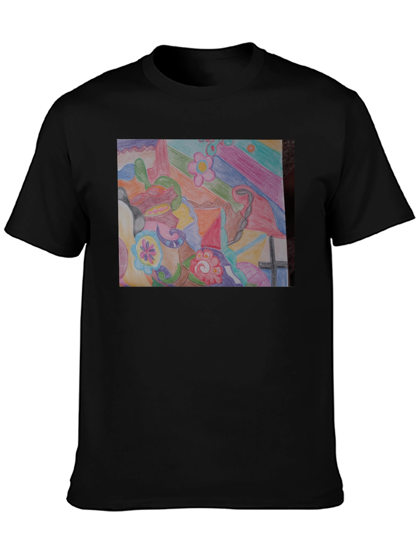 Abstract Art Graphic Tee - Unisex Black T-Shirt