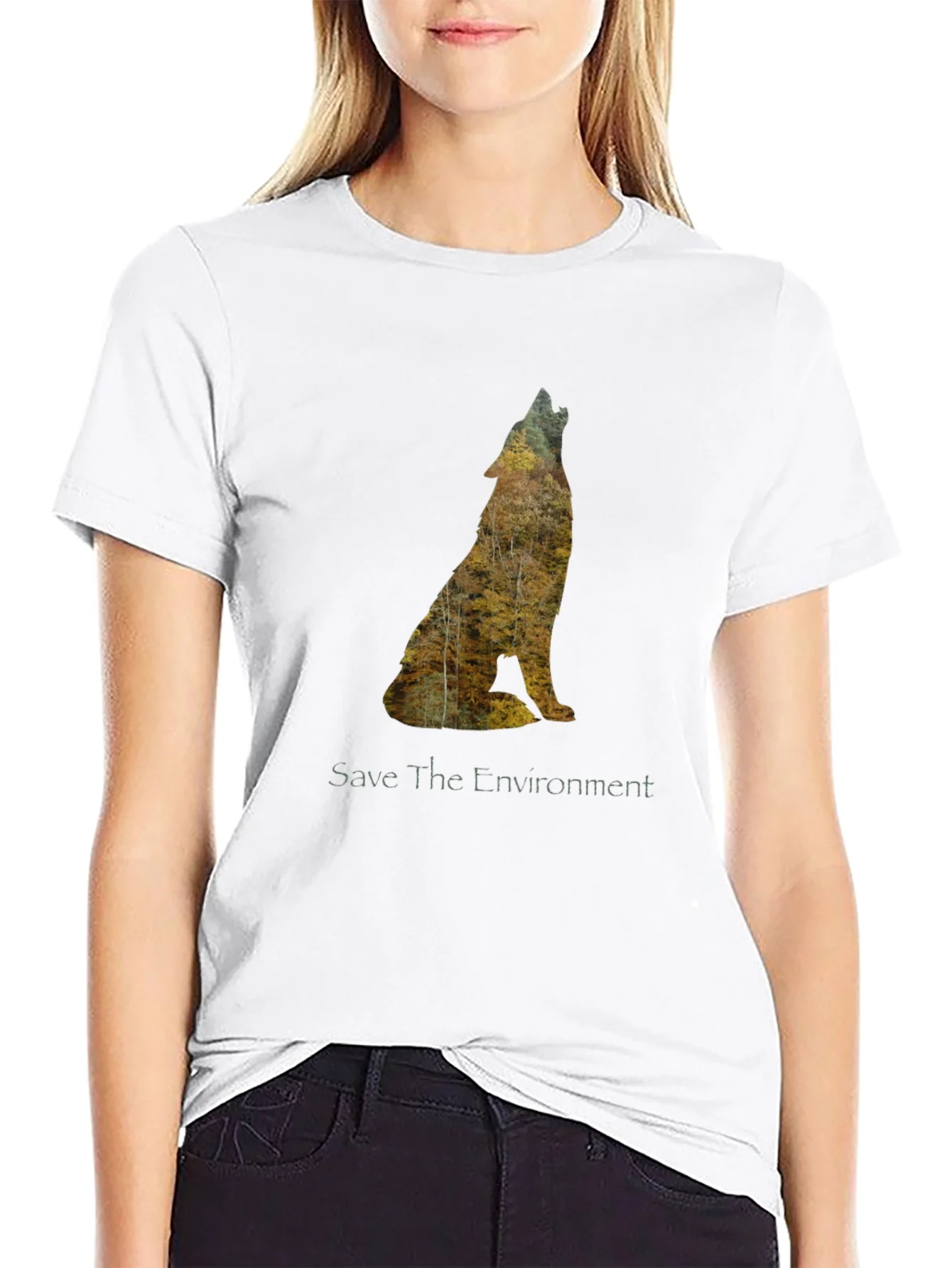 Save The Environment Wolf Graphic Tee
