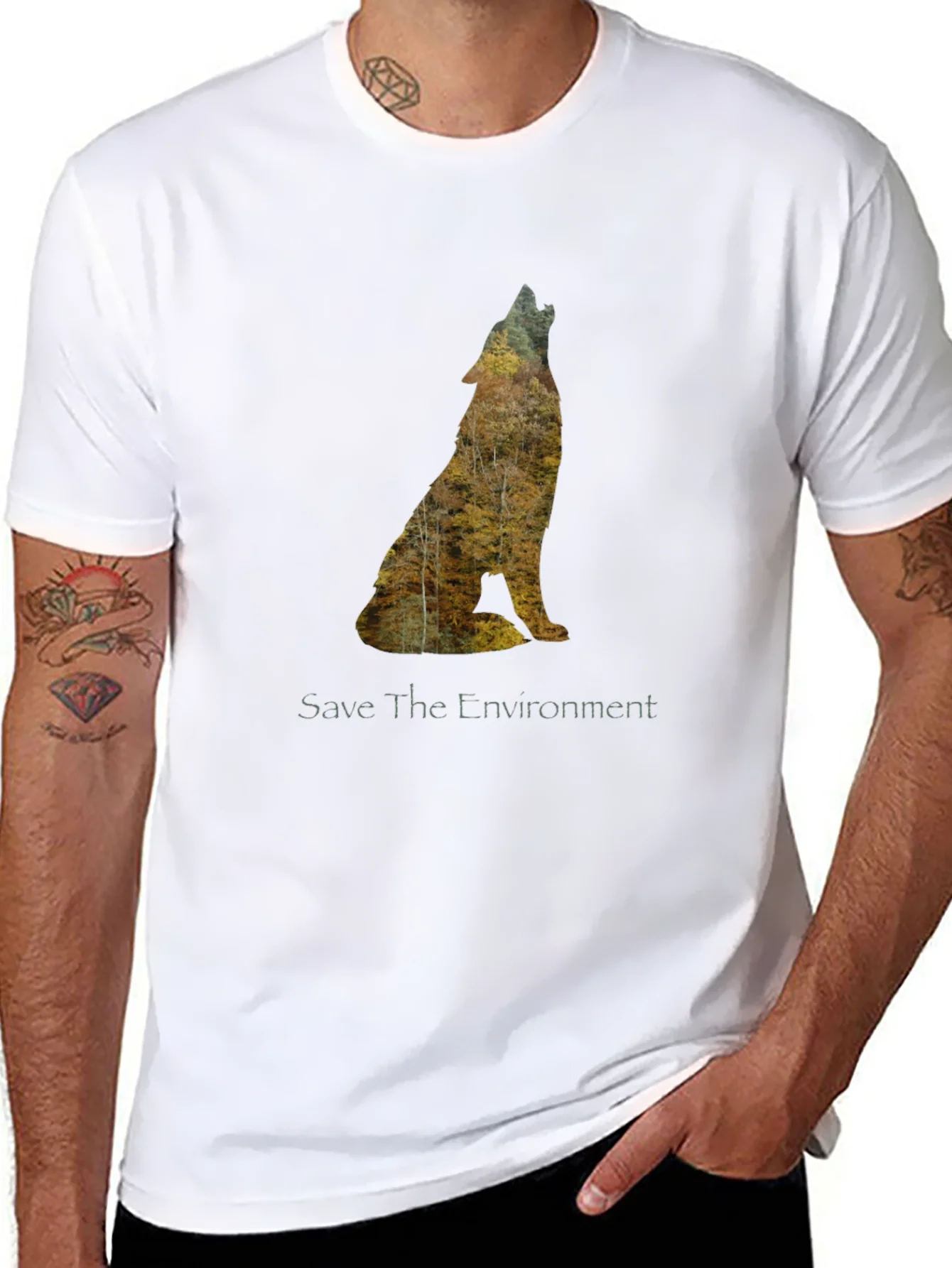 Save The Environment Wolf Graphic Tee