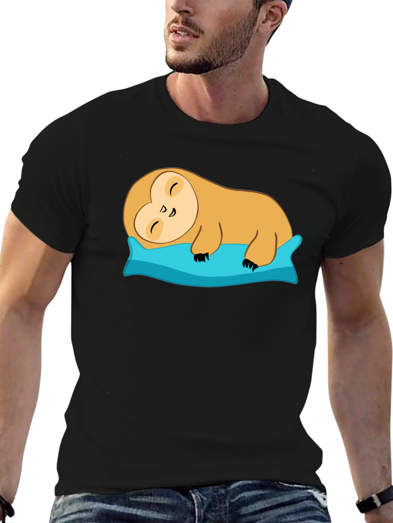 Sleeping Sloth Graphic Tee - Soft Cotton Comfort