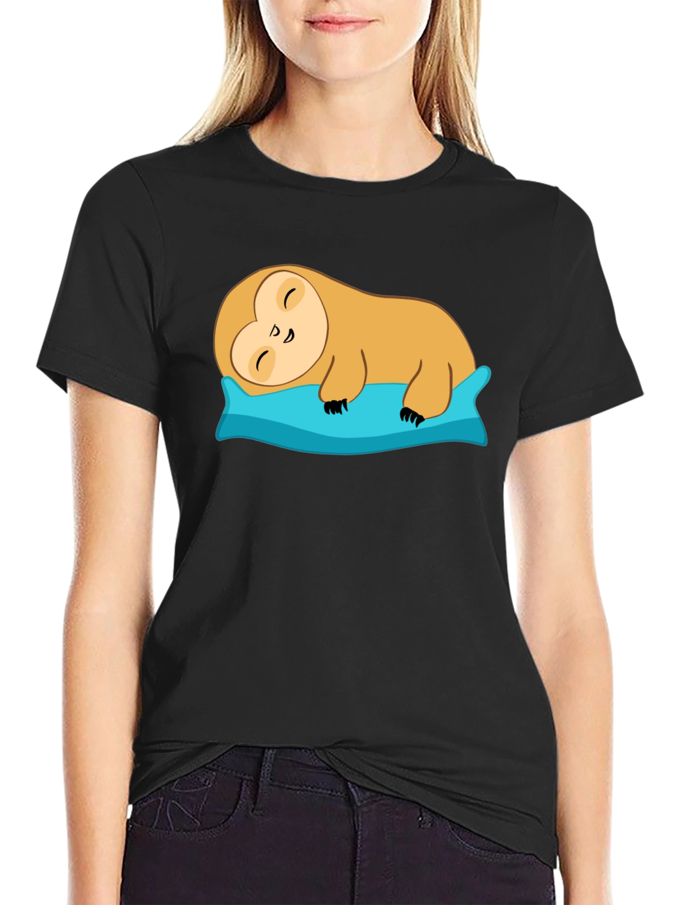 Sleeping Sloth Graphic Tee - Soft Cotton Comfort