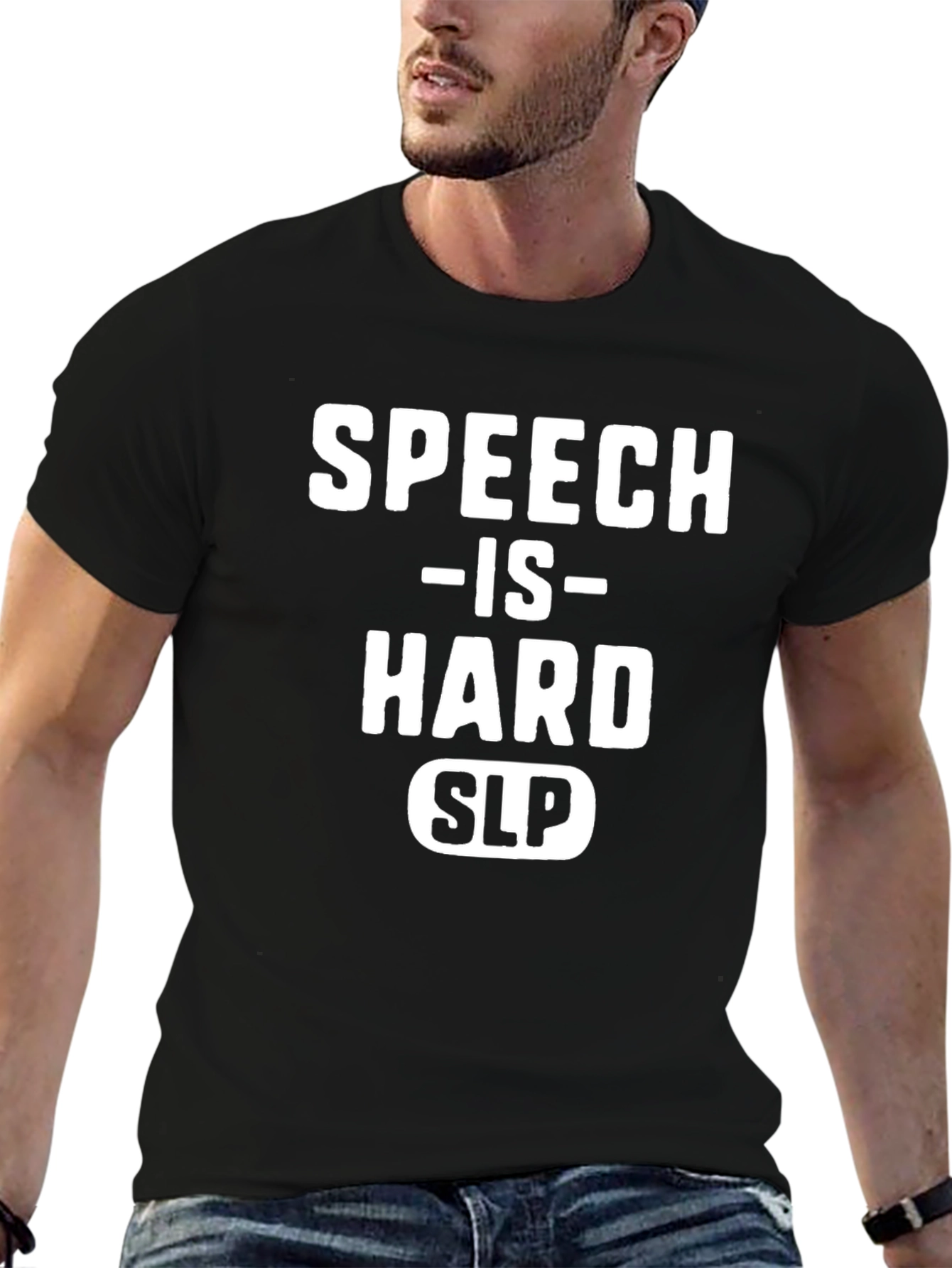 Speech is Hard SLP Black T-Shirt