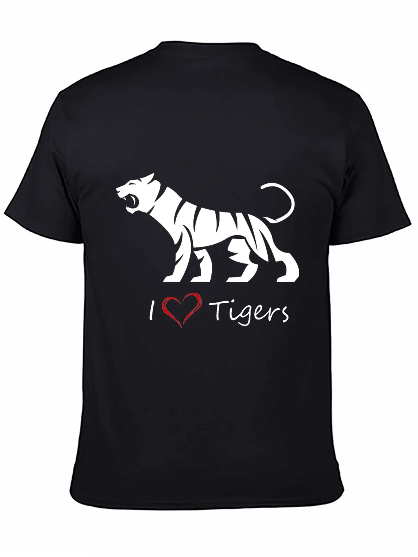 I Love Tigers Black T-Shirt