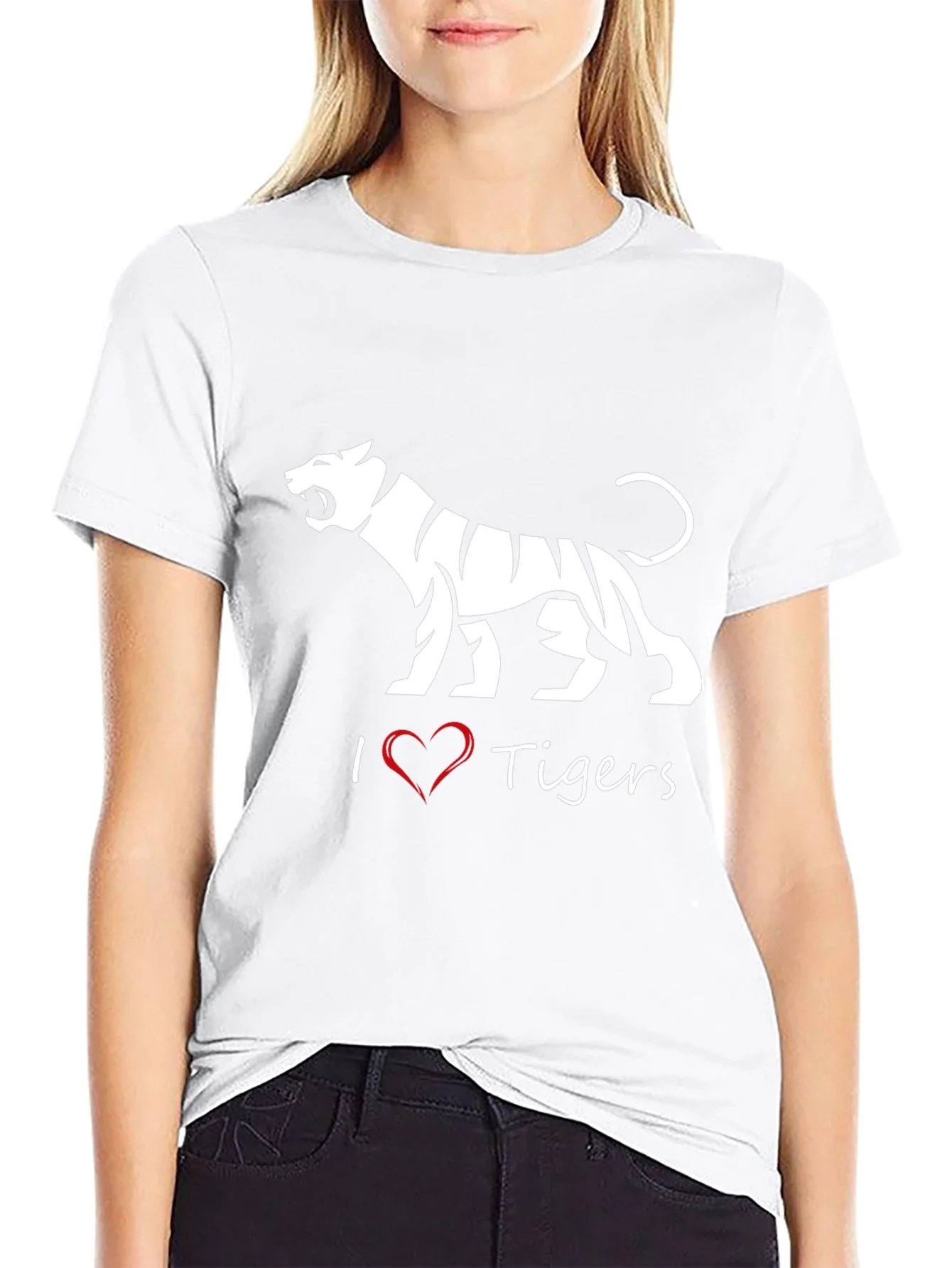 I Love Tigers Black T-Shirt