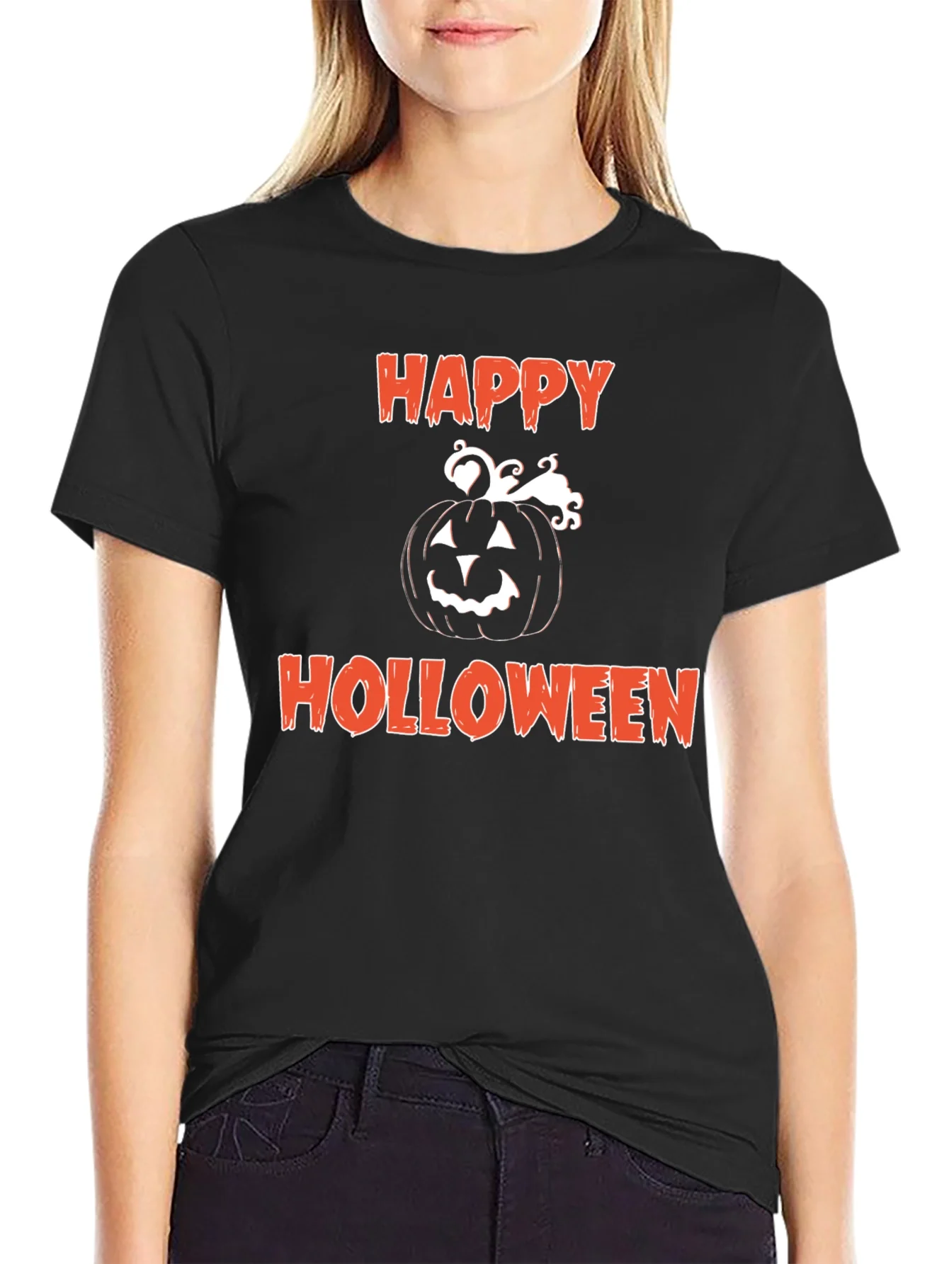 Happy Holloween Pumpkin Tee - Spooky Season Style