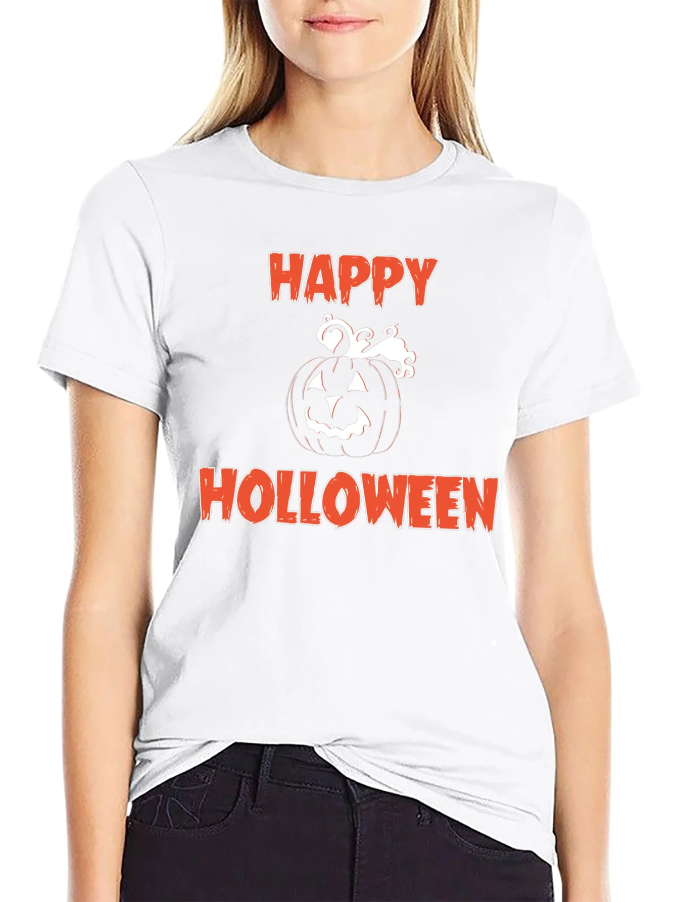 Happy Holloween Pumpkin Tee - Spooky Season Style