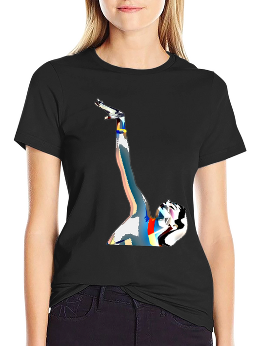 Abstract Figure Graphic Black T-Shirt