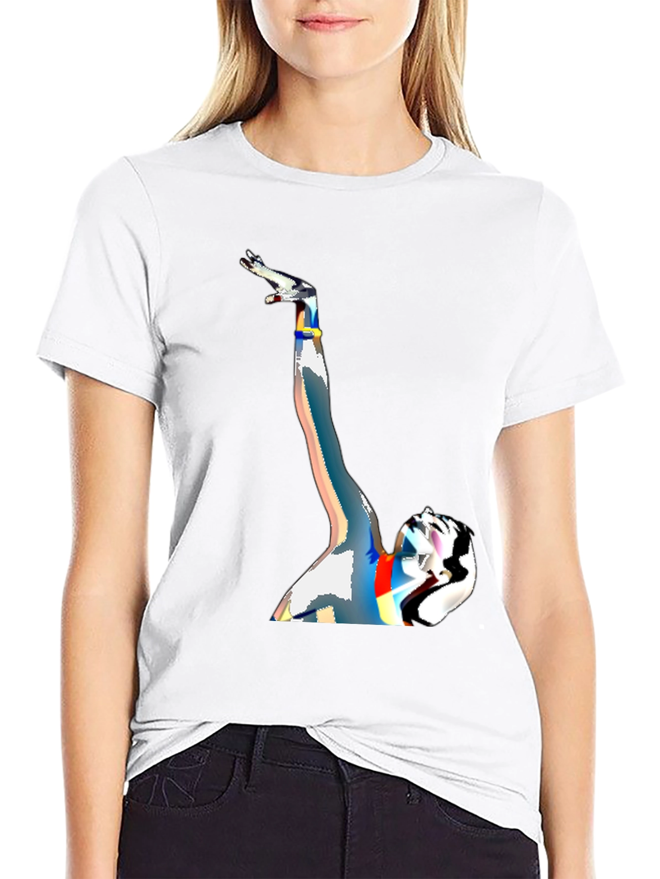 Abstract Figure Graphic Black T-Shirt